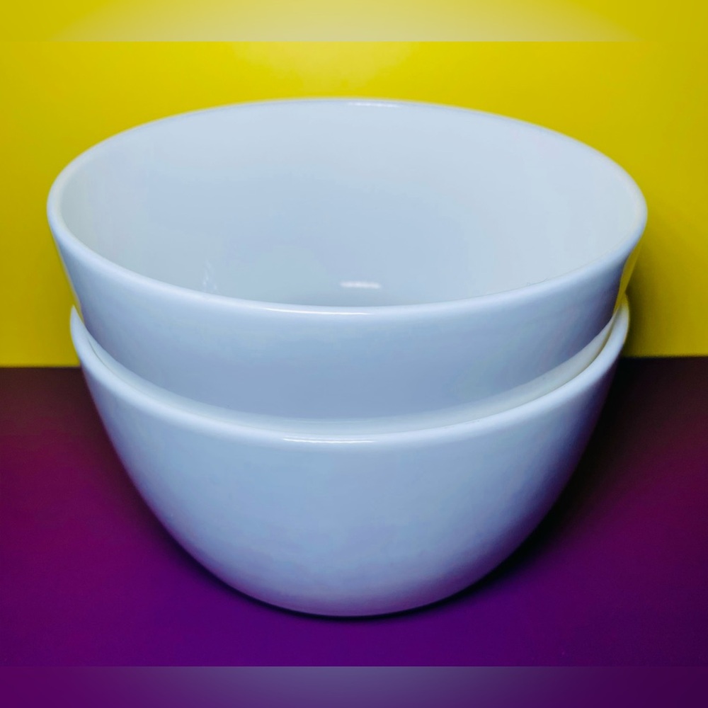 Mikasa Sloane Soup / Cereal‎ Bowls White Bone China Set Of 2